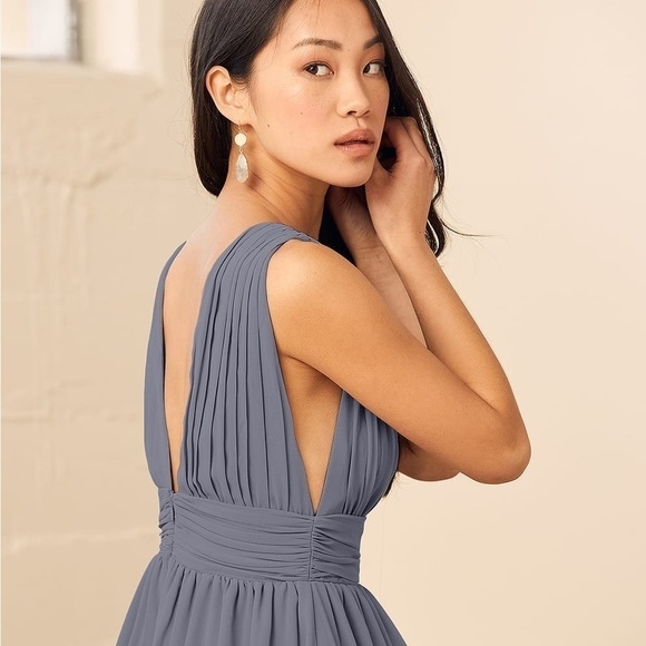 LULU’S Heavenly Hues Denim Blue Maxi Dress - Picture 2 of 6